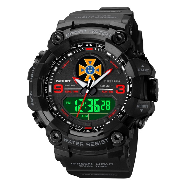 Часы наручные Patriot 001RDDSNS ДСНС Чорні з червоним + Коробка.