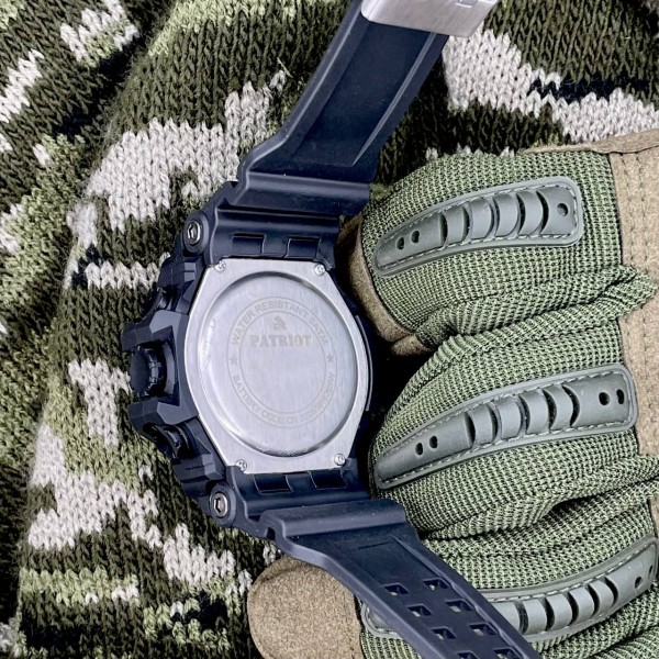 Годинник наручний Patriot 001BUDZSU ЗСУ Чорні з синім + Коробка.