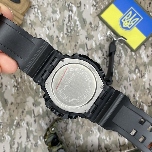 Часы наручные Patriot 001BUPO Поліція Чорні з синім + Коробка