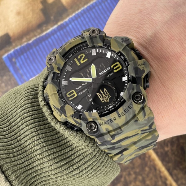 Patriot 001CMGRUAGD Тризуб золото Зелений камуфляж + Коробка.