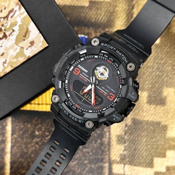 Годинник наручний Patriot 001RDSSO ССО Чорні з червоним + Коробка