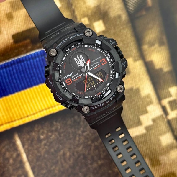 Годинник наручний Patriot 001RDUASI Patriot 001RDUASI Тризуб срібло Чорні з червон
