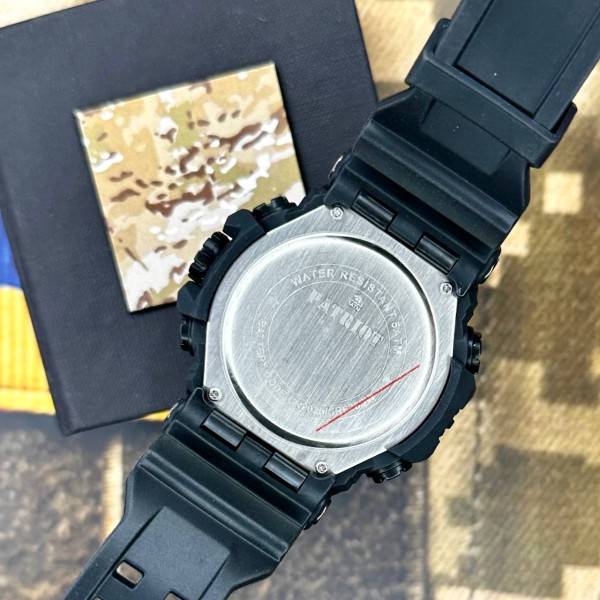 Годинник наручний Patriot 002BKUASI Тризуб срібло Чорні + Коробка