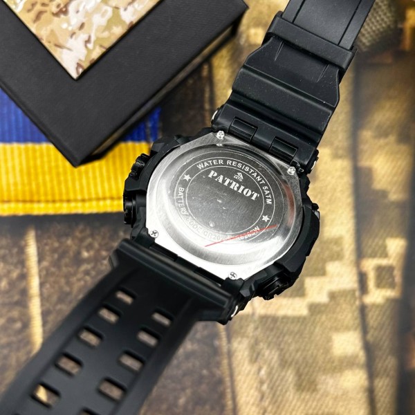 Годинник наручний Patriot 002BKUAGD Тризуб золото Чорні + Коробка.
