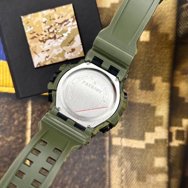 Годинник наручний Patriot 002CMGRDPS ДПС Зелений камуфляж + Коробка.