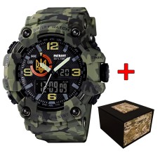 Часы наручные Patriot 002CMGRUAGD Тризуб золото Зелений камуфляж + Коробка.