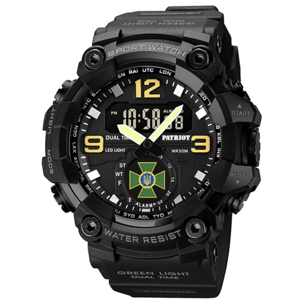 Годинник наручний Patriot 003BKDPS ДПС Чорні + Коробка.