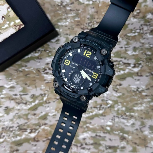 Patriot 003BKUASI Тризуб срібло Чорні + Коробка.
