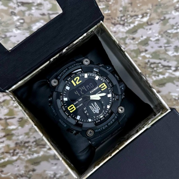 Patriot 003BKUASI Тризуб срібло Чорні + Коробка.