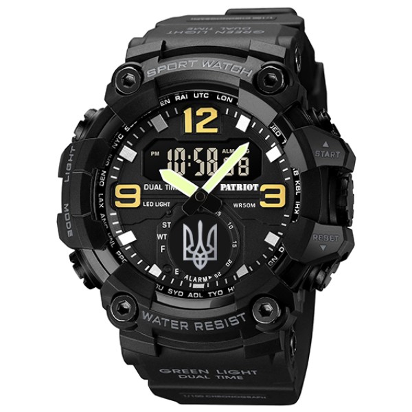 Patriot 003BKUASI Тризуб срібло Чорні + Коробка.