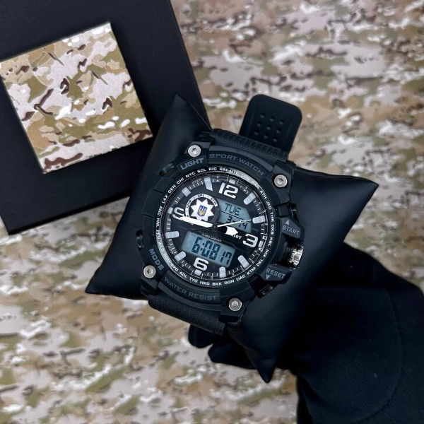 Годинник наручний Patriot 012BKPO Поліція Чорні + Коробка