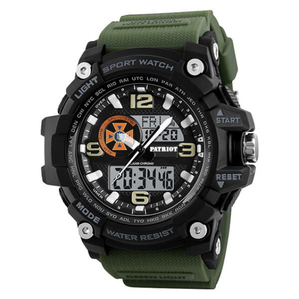 Годинник наручний Patriot 012AGDSNS ДСНС Чорні з зеленим + Коробка.