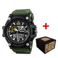 Часы наручные Patriot 012AGDPS ДПС Чорні з зеленим + Коробка