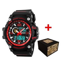 Часы наручные Patriot 012BKRDUAGD Тризуб золото Чорні з червоним + Коробка