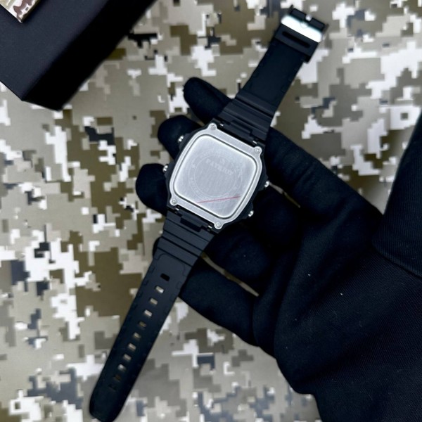 Годинник наручний Patriot 010BKUASI Тризуб срібло Чорні + Коробка.