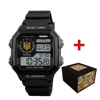 Часы наручные Patriot 010BKUAGD Тризуб золото Чорні + Коробка.
