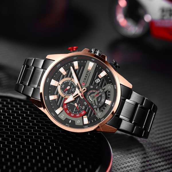 Годинник наручний Curren 8415 Black-Gold