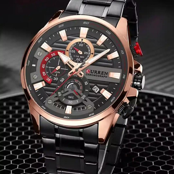 Годинник наручний Curren 8415 Black-Gold