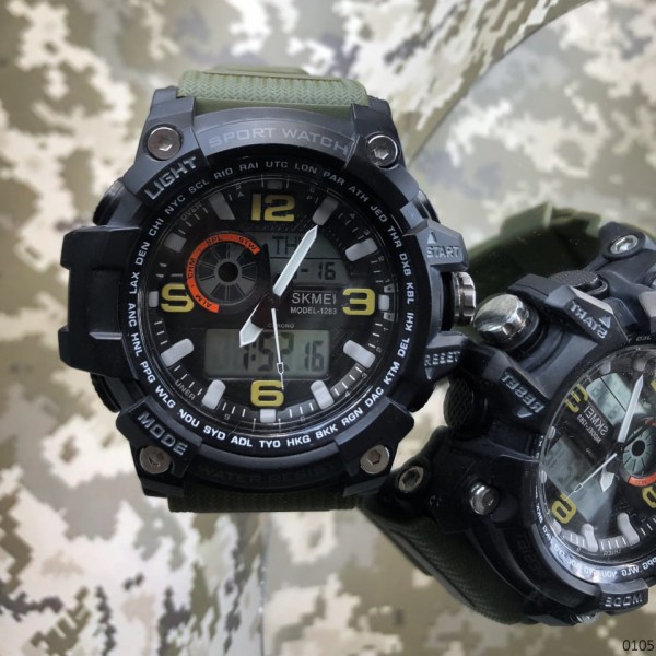 Годинник наручний Skmei 1283 Black-Military Wristband.