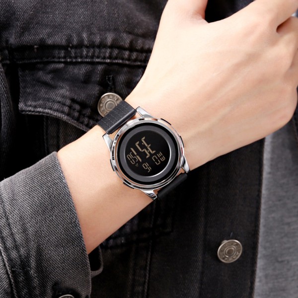 Годинник наручний Skmei 1502SI Black-Silver