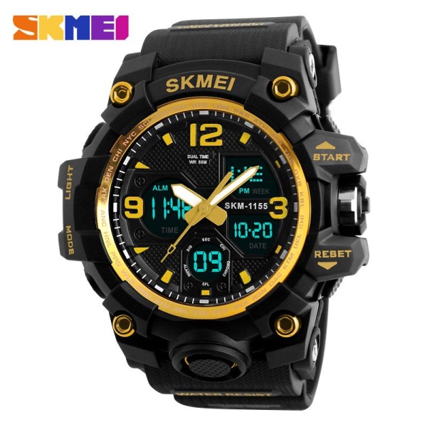 Годинник наручний Skmei 1155 Black-Gold