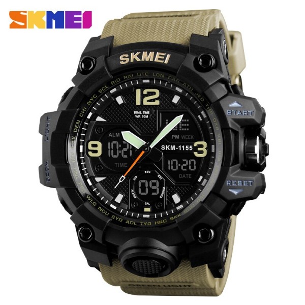 Годинник наручний Skmei 1155 Black-Khaki