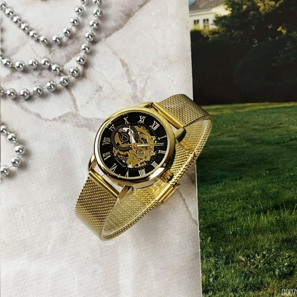 Годинник наручний Forsining 8099 Gold-Black