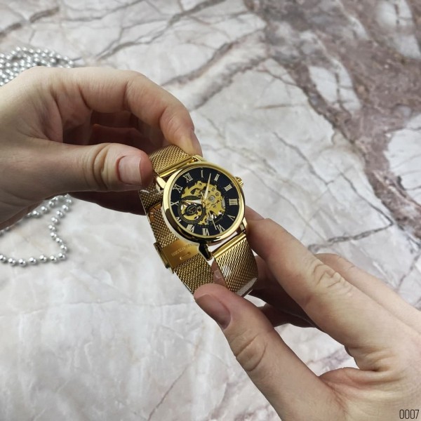 Годинник наручний Forsining 8099 Gold-Black