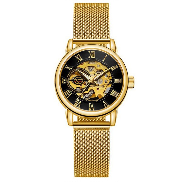 Годинник наручний Forsining 8099 Gold-Black