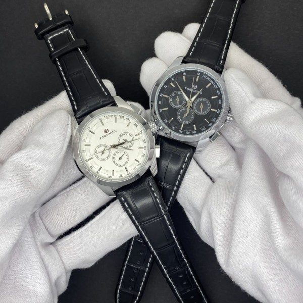 Forsining 6625 Silver-White Leather