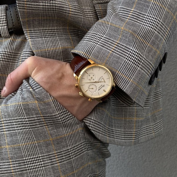 Годинник наручний Forsining 6916 Gold-Black