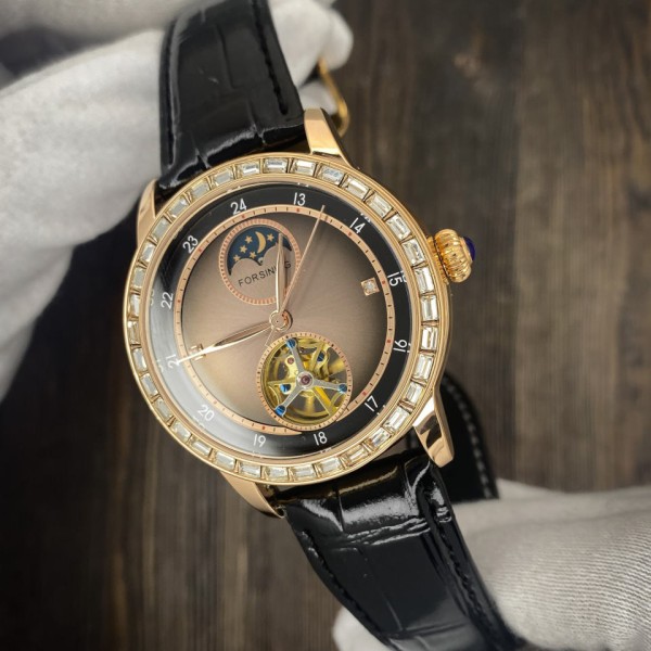 Годинник наручний Forsining 8257 Silver-Black