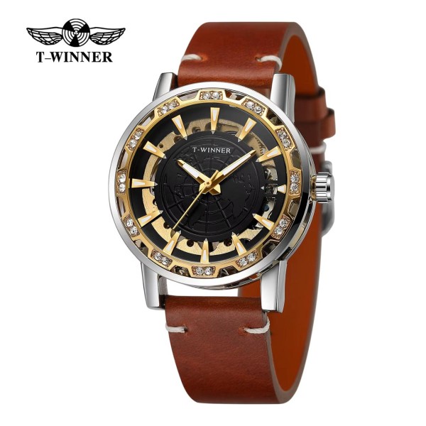 Годинник наручний Winner 8278 Silver-Gold-Black