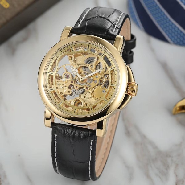 Годинник наручний Forsining 8156 Black-Gold