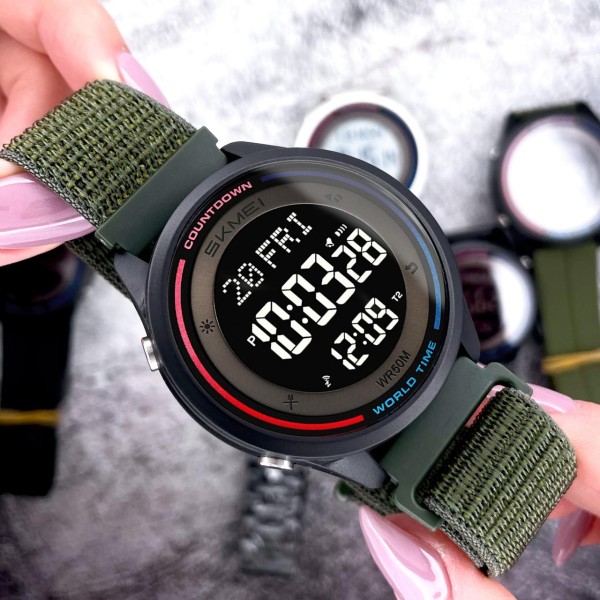 Годинник наручний Skmei 2412NAG Army Green Nylon