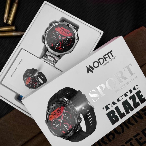 Смарт-годинник Розумний годинник Modfit Tactic Blaze Silver Steel + ремінець в подарунок