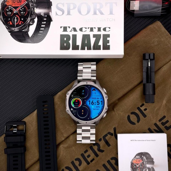 Смарт-годинник Розумний годинник Modfit Tactic Blaze Silver Steel + ремінець в подарунок