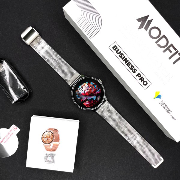 Смарт-годинник Modfit Business Pro Silver Mesh