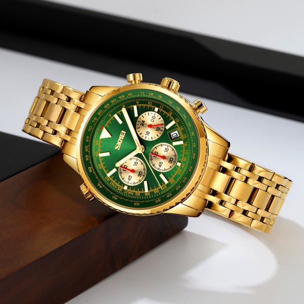Годинник наручний Skmei 9333GDGN Gold-Green