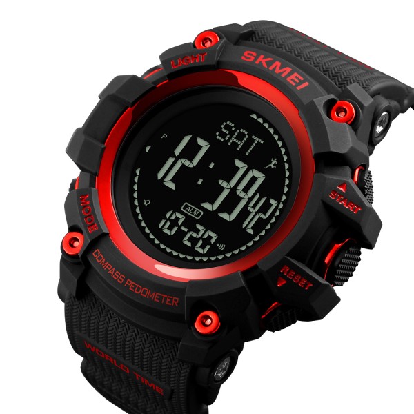 Годинник наручний Skmei 1356RD Black-Red + Compass