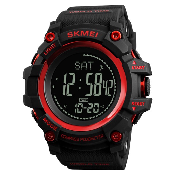 Годинник наручний Skmei 1356RD Black-Red + Compass