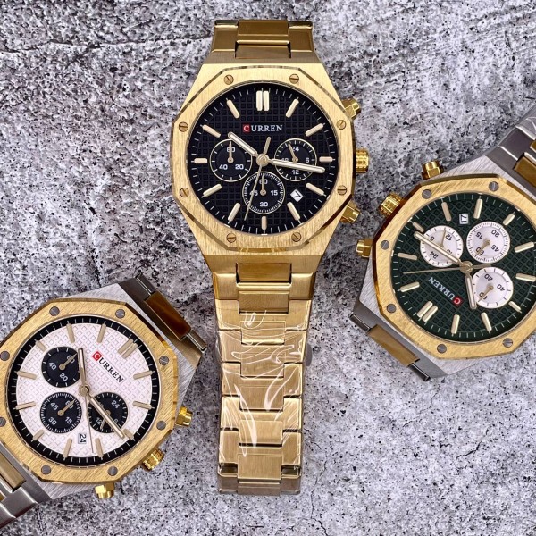 Годинник наручний Curren 8440 Silver-Gold-Green