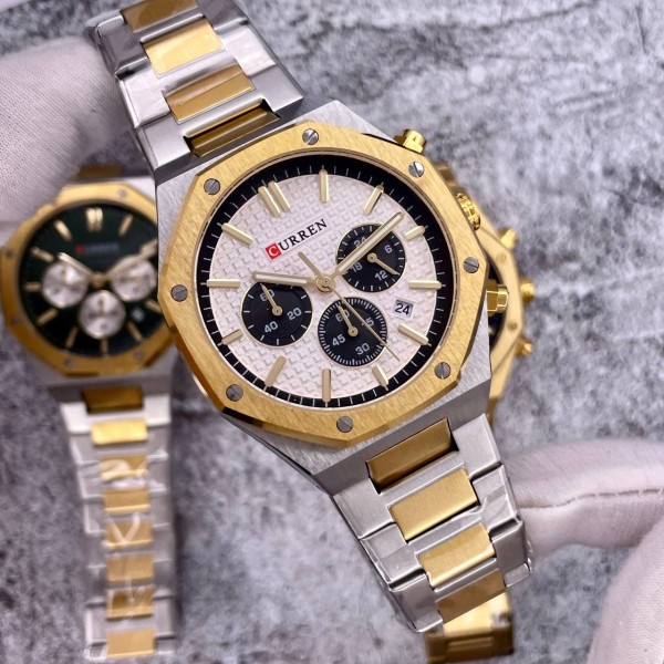 Годинник наручний Curren 8440 Silver-Gold-Green