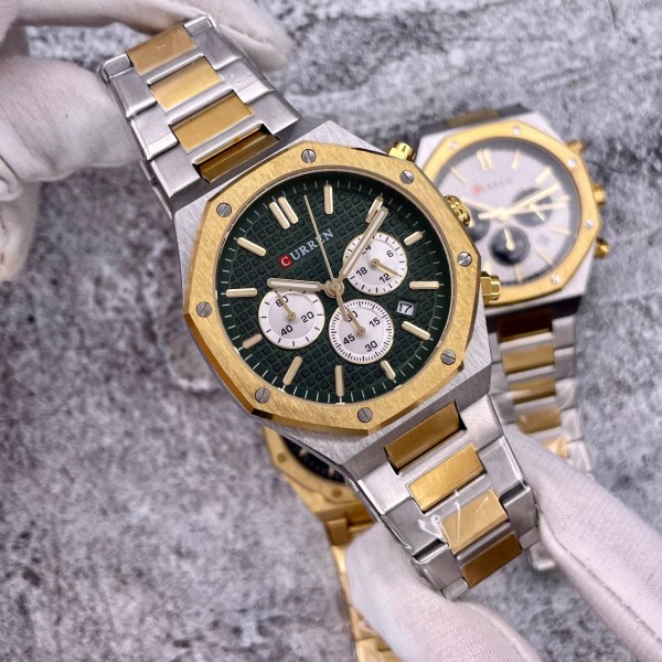 Годинник наручний Curren 8440 Silver-Gold-Green