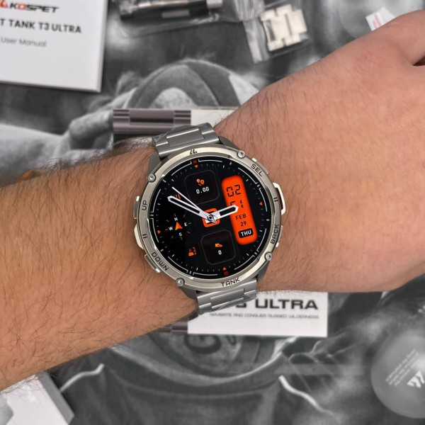 Смарт-годинник Kospet TANK T3 ULTRA Silver Special Edition