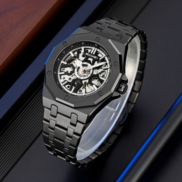 Годинник наручний Skmei M036PBK Black Steel