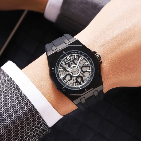 Годинник наручний Skmei M036PBK Black Steel