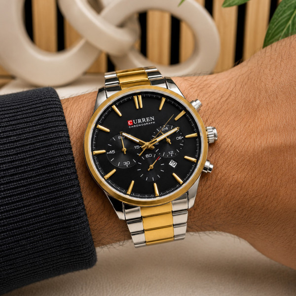 Годинник наручний Curren 8446 Silver-Gold-Black
