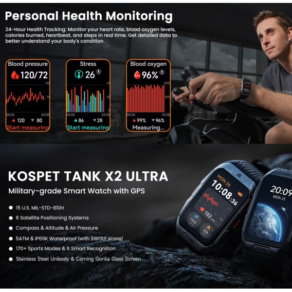 Смарт-годинник Kospet TANK X2 Black