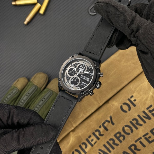 Часы наручные Awarder 016 Тризуб срібло All Black